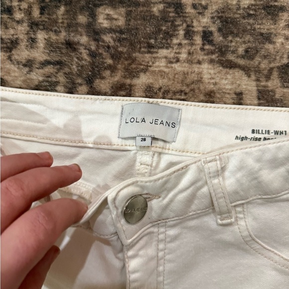 Lola Jeans High-Rise Flare Jeans in White size 28 - Picture 4 of 8